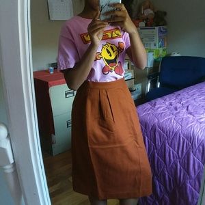 Orange Pencil Skirt